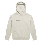 Sidelined Society heavyweight cream hoodie photographed on model
